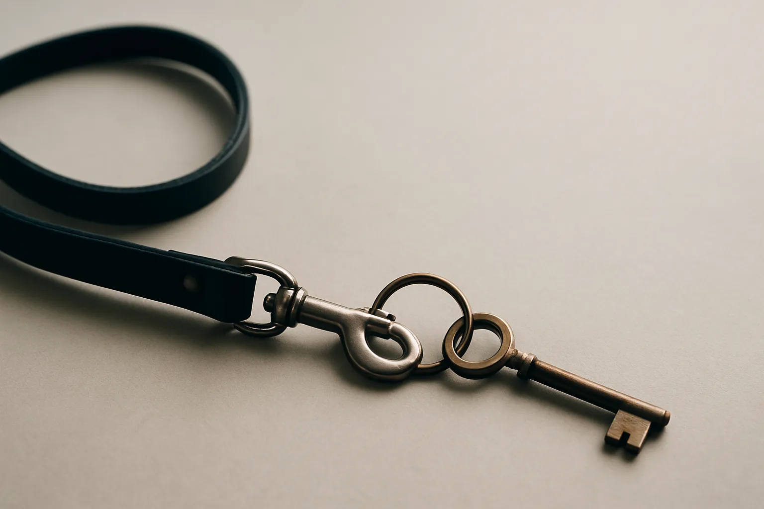 simple conceptual image leash and key symbol freedom constraint